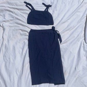 Abercrombie & Fitch Matching Wrap Midi Skirt Set